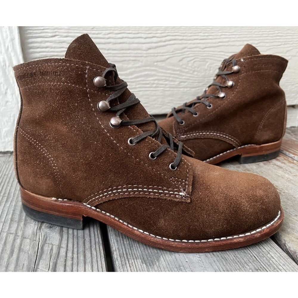 Wolverine 1000 Mile Women's 6B Brown Suede Lace Up Ankle Boots Made in USA